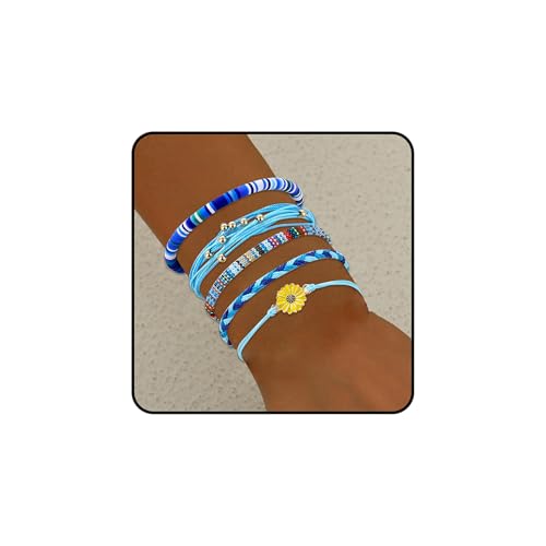 PINCHUAN Beach Summer Ankle Bracelet for Women Handmade Braided Adjustable String Fußkettchen Waterproof Surfer Bracelet, Einstellbar, Kein Edelstein PINCHUAN Beach Summer Ankle Bracelet for Women Handmade Braided Adjustable String Fußkettchen Waterproof Surfer Bracelet, Einstellbar, Kein Edelstein von PINCHUAN