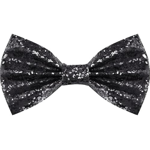 PINEPAN Herren Vorgebundene Fliege Schlichte Halsfliege Einstellbare Länge Formelle Fliege für Hochzeit Party Schwarz von PINEPAN