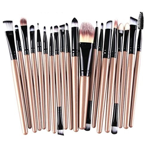 PINEsong 20 Stück/Satz Make-up Pinsel Set Werkzeuge Toilettenartikel Wolle Make Up Pinsel Set Pinsel Bottom Blush Make-up Kosmetik Make Up Brush Set Schminkpinsel Kosmetikpinsel set (Gold) von PINEsong