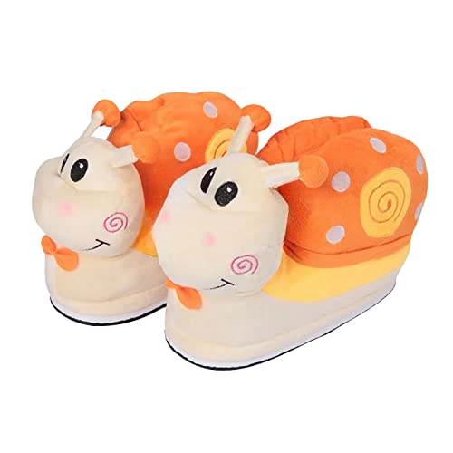 PINGESILU Damen niedliche Cartoon Schnecke Hausschuhe Weiche Plüsch Winter Mode warme Hausschuhe (Gelb, adult, women, numeric_35, numeric_range, eu_footwear_size_system, numeric_39, medium) von PINGESILU