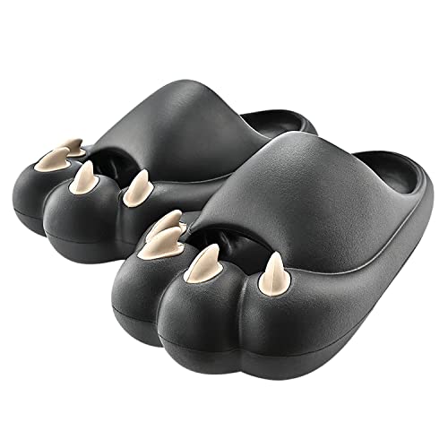 PINGESILU Katze Kralle Hausschuhe Paar, rutschfeste Dusche EVA dicke Sohle Sommer Hausschuhe (schwarz, adult, women, numeric_44, numeric_range, eu_footwear_size_system, numeric_45, medium) von PINGESILU
