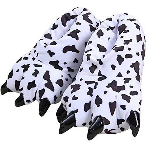 PINGESILU Plüsch Tier Kralle Hausschuhe Unisex Erwachsene Monster Kralle Home Schuhe (Milchvieh, adult, women, numeric_35, numeric_range, eu_footwear_size_system, numeric_39, medium) von PINGESILU