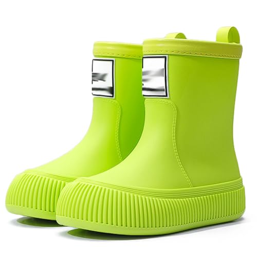 PINGSHI Boutique UK Damen Mid-Cut wasserdichte Regenstiefel, rutschfeste Outdoor-Wasserschuhe mit Komfortfutter und Stoßdämpfung(Groen,40 EU) von PINGSHI Boutique UK