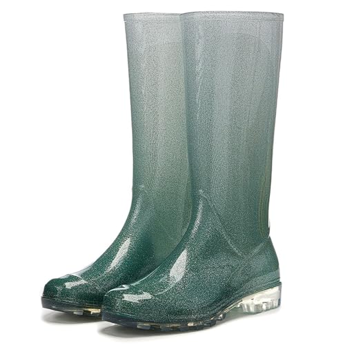 PINGSHI Boutique UK Hohe Winter-Regenstiefel, wasserdicht, rutschfest, mit Fleece gefüttert, warme Outdoor-Stiefel for Camping, Angeln, Wandern, Radfahren(Groen,39 EU) von PINGSHI Boutique UK