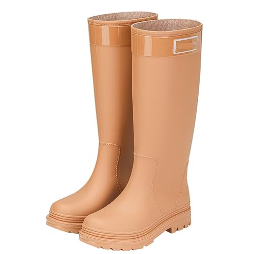 PINGSHI Boutique UK Rutschfeste warme Winterstiefel, wasserdichte, modische Outdoor-Schuhe for Damen mit hohem Schaft und Fleecefutter(Khaki 1,37 EU) von PINGSHI Boutique UK
