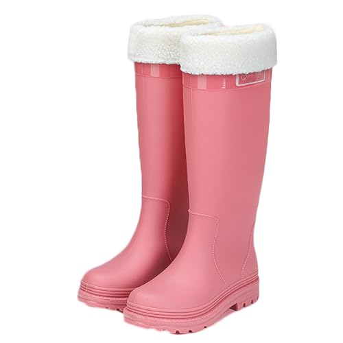 PINGSHI Boutique UK Rutschfeste warme Winterstiefel, wasserdichte, modische Outdoor-Schuhe for Damen mit hohem Schaft und Fleecefutter(Rose,39 EU) von PINGSHI Boutique UK
