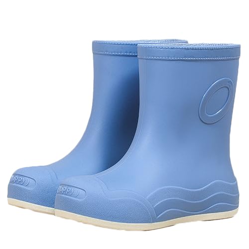 PINGSHI Boutique UK Wadenhohe, wasserdichte Regenstiefel, leichte, rutschfeste Gartenstiefel for den Außenbereich mit Komfortfutter(Bleu,35 EU) von PINGSHI Boutique UK
