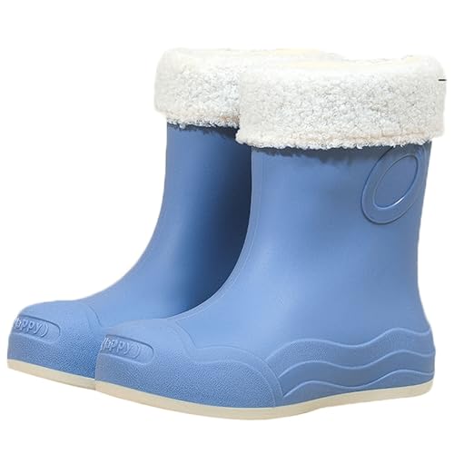 PINGSHI Boutique UK Wadenhohe, wasserdichte Regenstiefel, leichte, rutschfeste Gartenstiefel for den Außenbereich mit Komfortfutter(Blue 1,35 EU) von PINGSHI Boutique UK