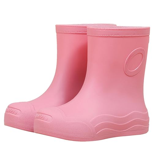 PINGSHI Boutique UK Wadenhohe, wasserdichte Regenstiefel, leichte, rutschfeste Gartenstiefel for den Außenbereich mit Komfortfutter(Rose,37 EU) von PINGSHI Boutique UK