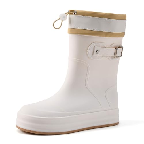 PINGSHI Boutique UK Wasserdichte, leichte Watschuhe mit mittlerem Schnitt for Damen for die Arbeit im Freien zu jeder Jahreszeit, mehrere Farben(Beige,38 EU) von PINGSHI Boutique UK