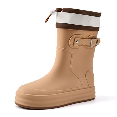PINGSHI Boutique UK Wasserdichte, leichte Watschuhe mit mittlerem Schnitt for Damen for die Arbeit im Freien zu jeder Jahreszeit, mehrere Farben(Kaki,40 EU) von PINGSHI Boutique UK
