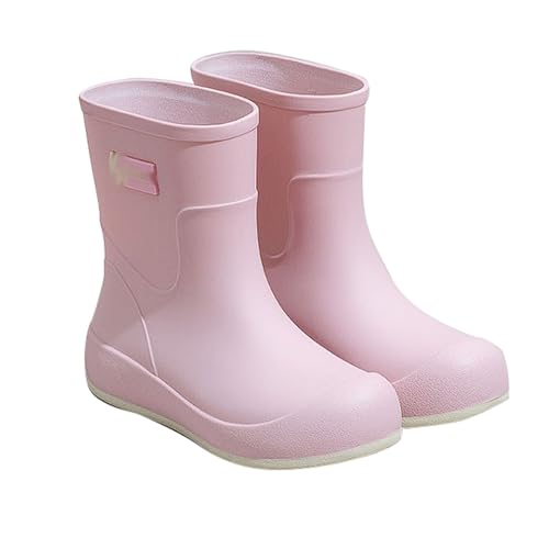 PINGSHI Boutique UK Wasserdichte Regenstiefel mit hohem Schaft und herausnehmbarem Fleecefutter, rutschfeste Winterstiefel for die Küche und den Außenbereich, 3-fach tragbar(Rose,39 EU) von PINGSHI Boutique UK