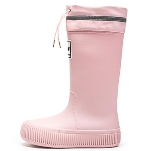 PINGSHI Boutique UK Wasserdichte Winterregenstiefel Damen mit hohem Schaft, rutschfeste Stiefel for kaltes Wetter for Outdoor, Gartenarbeit und Schnee(Rose,40 EU) von PINGSHI Boutique UK