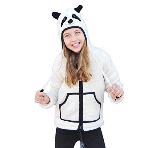 PINK YAK Jacke mit Tiermütze mit Form von Panda, für Kinder (XXS) von PINK YAK