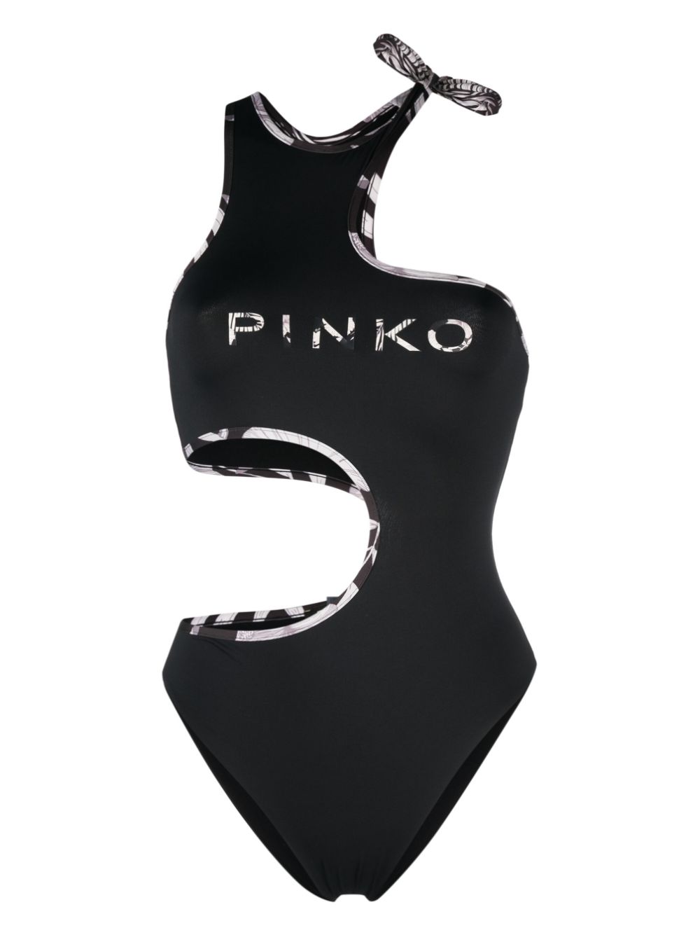 PINKO Badeanzug mit Logo-Print - Schwarz von PINKO