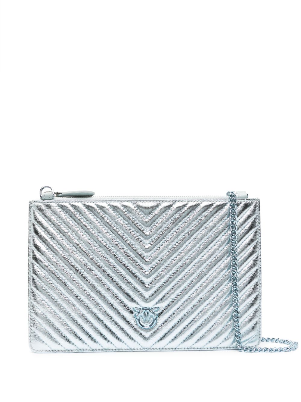 PINKO Clutch aus Matelassé-Leder - Grau von PINKO