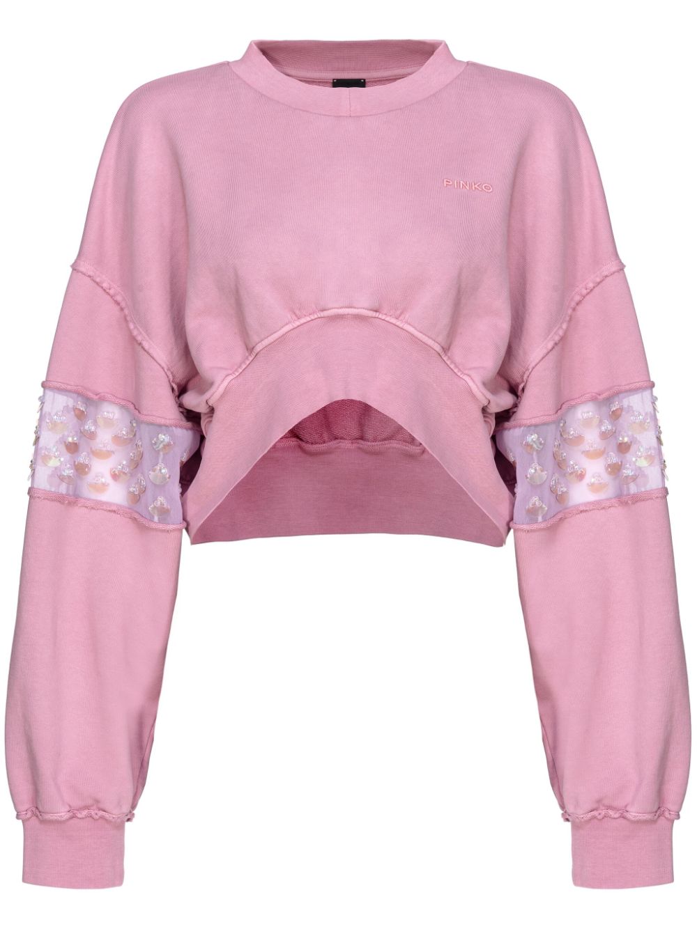 PINKO Cropped-Sweatshirt mit Pailletten - Rosa von PINKO