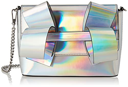 Pinko Damen Aika Clutch Mini Eco Spiegel Tasche, Zzfo_Silber-Old-Silber von Pinko