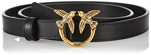 Pinko Damen Love Berry Simply H2 Belt Schraube Gürtel, Z99q_schwarz-Antique Gold, M von Pinko