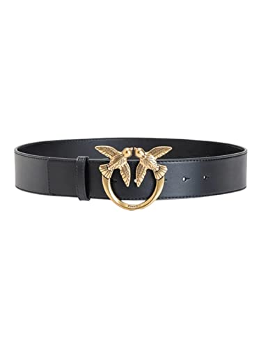 Pinko Damen Love Berry Simply H4 Belt Schraube Gürtel, Z99q_schwarz-Antique Gold, XS von Pinko