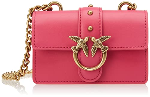 Pinko Damen Love One Micro C Vitello Seta Tasche, N17q_Ch-Antique Gold Rübe von Pinko