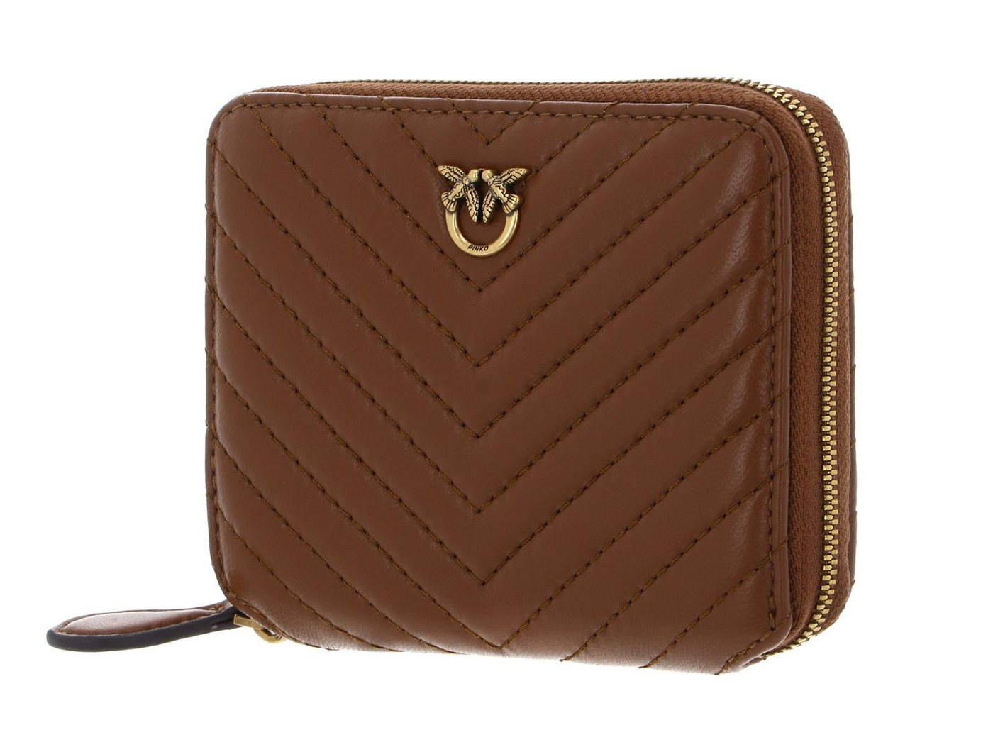 PINKO Geldbörse Zip Around Sheep Nappa Chevron, aus echtem Schafsleder von PINKO