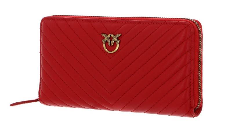 PINKO Geldbörse Zip Around Sheep Nappa Chevron, aus echtem Schafsleder von PINKO