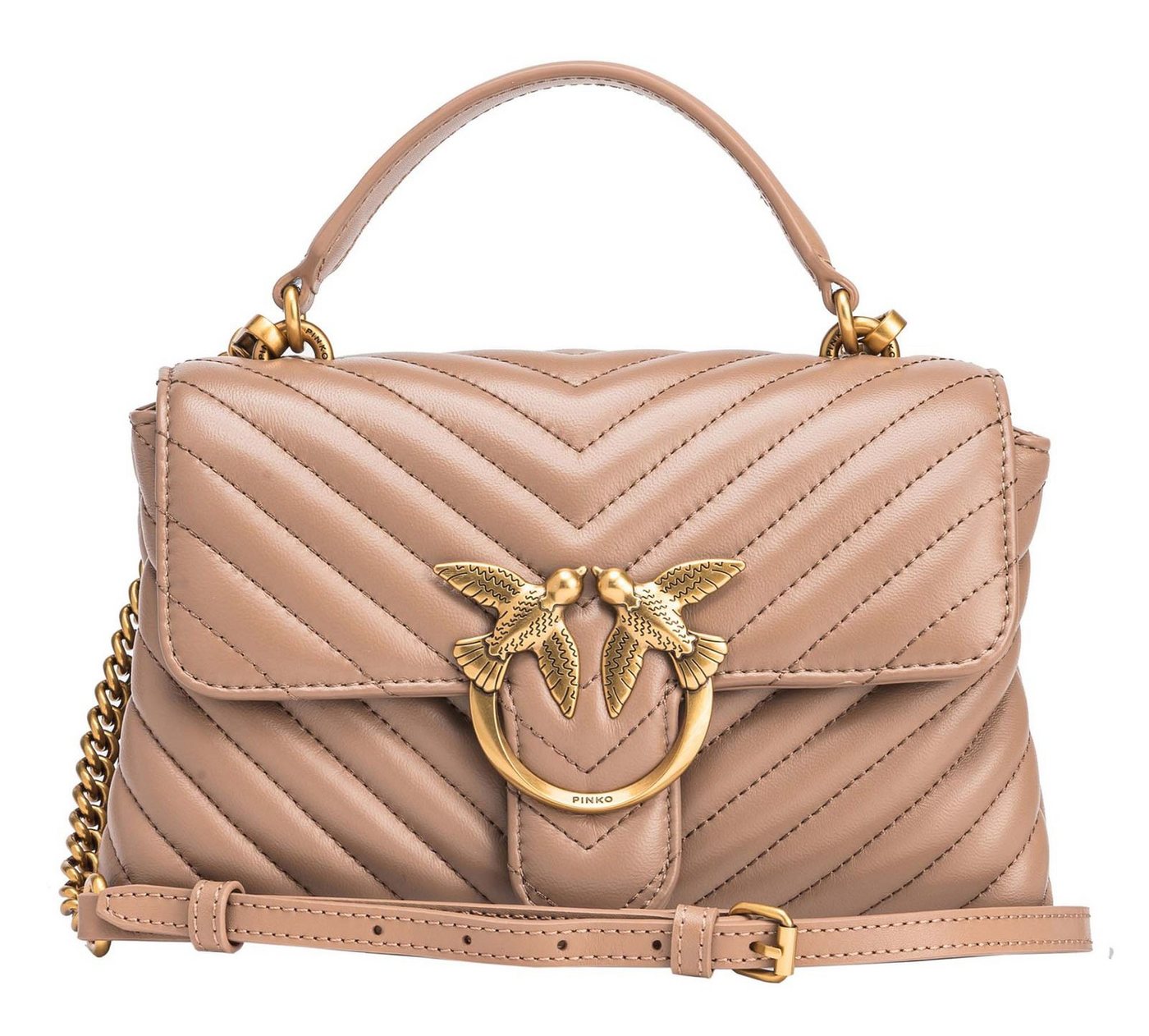 PINKO Handtasche Mini CL Sheep Nappa Chevron, aus echtem Schafsleder von PINKO