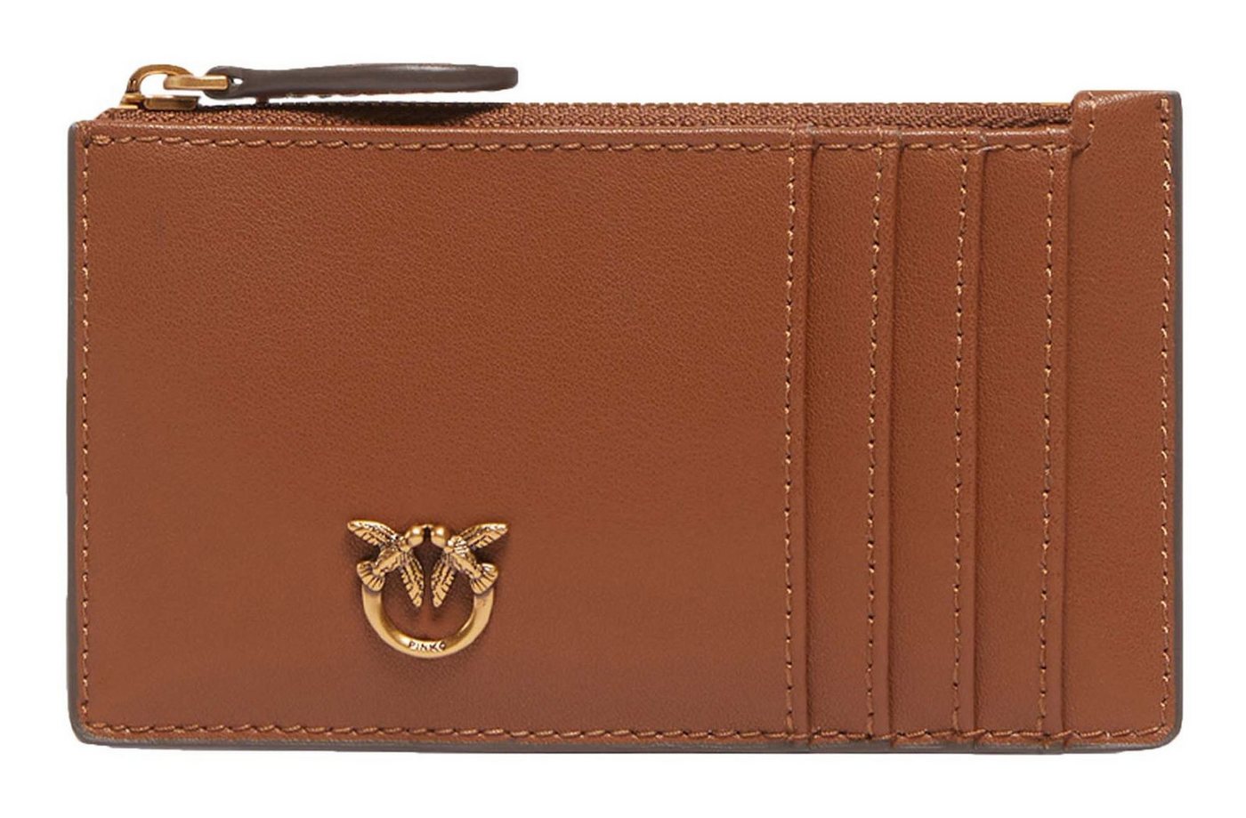 PINKO Kartenetui Cardholder Sheep Nappa Chevron, aus echtem Rindsleder von PINKO