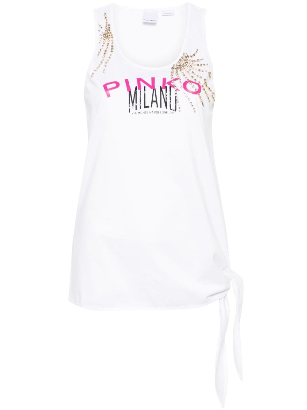 PINKO Kristallverziertes Lesina Tanktop - Weiß von PINKO