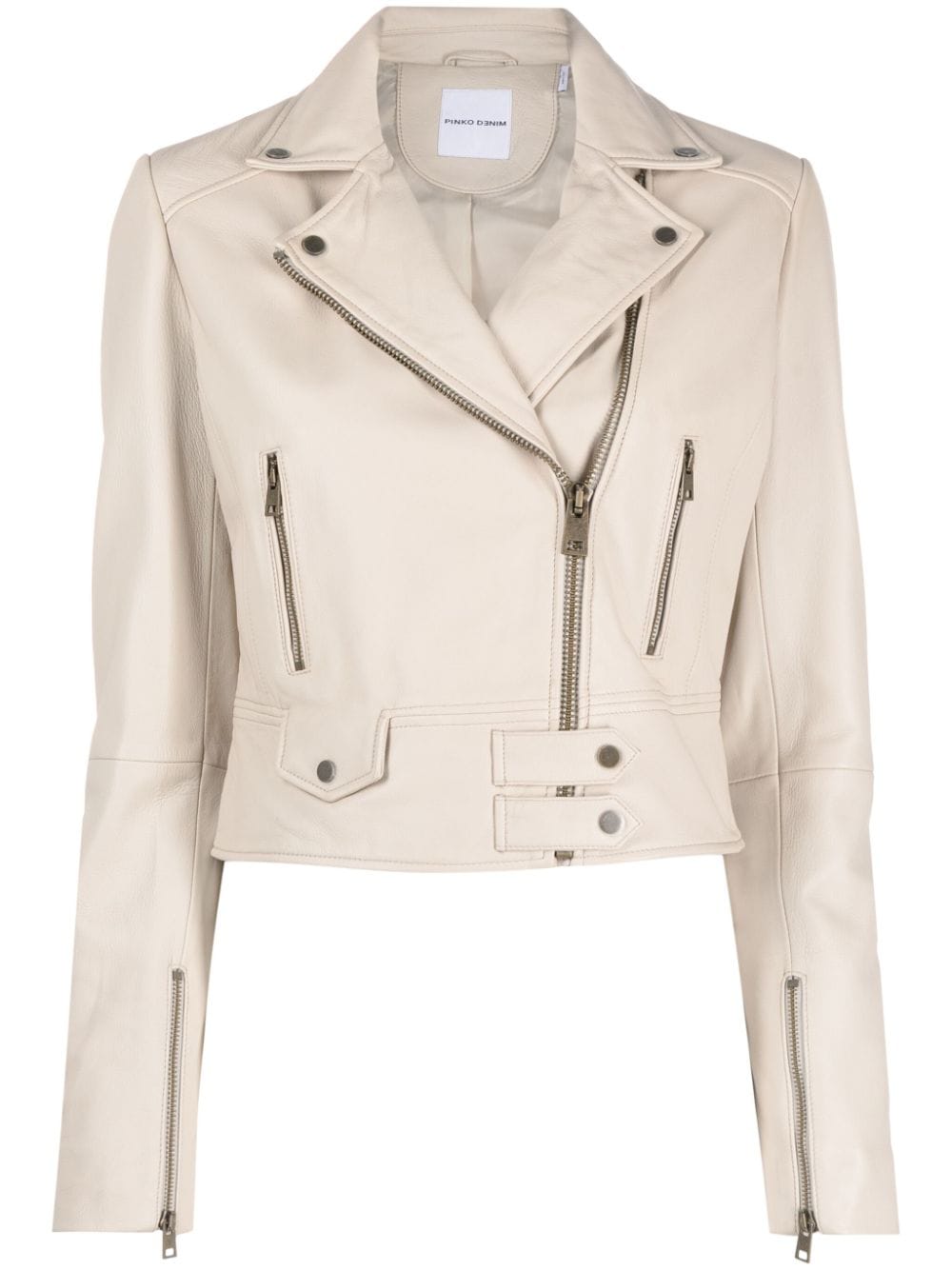 PINKO Love Birds Bikerjacke aus Nappaleder - Nude von PINKO