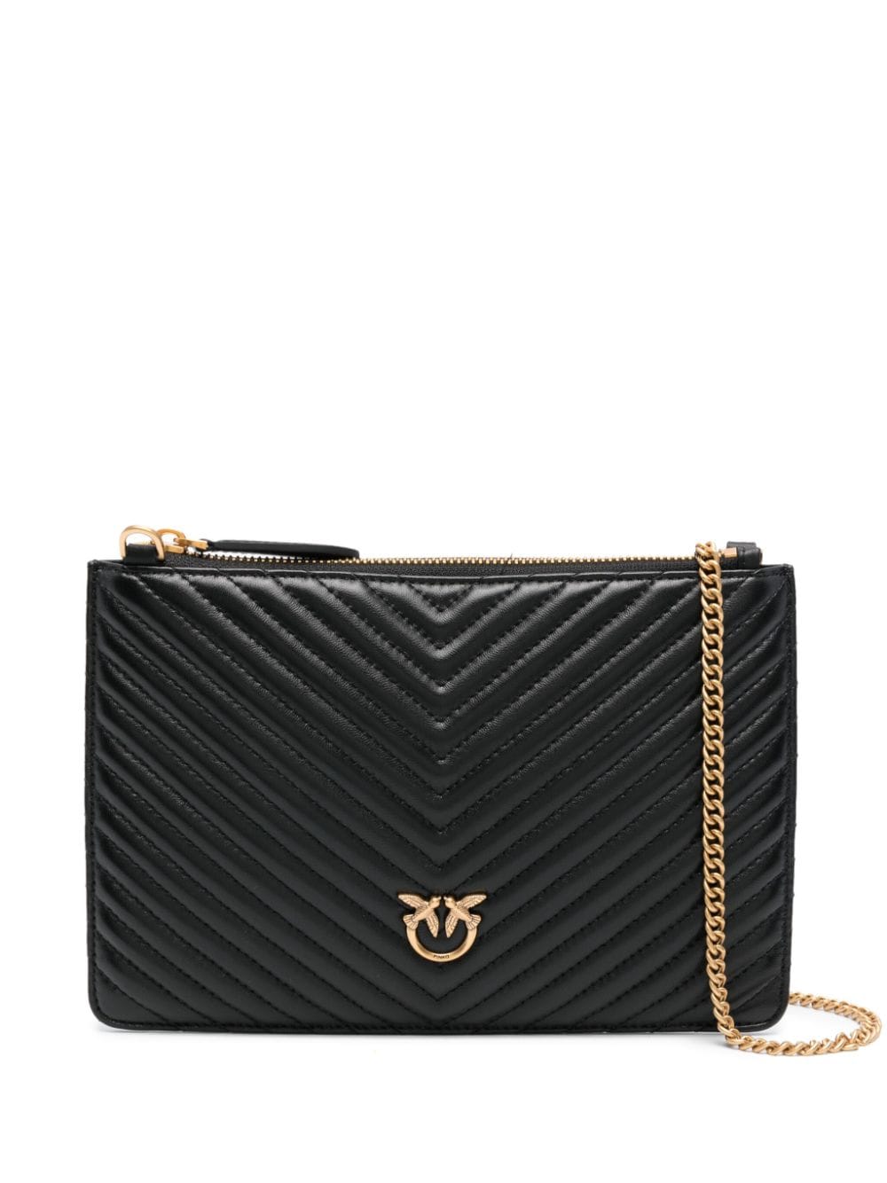 PINKO Schultertasche mit Chevron-Steppung - Schwarz von PINKO