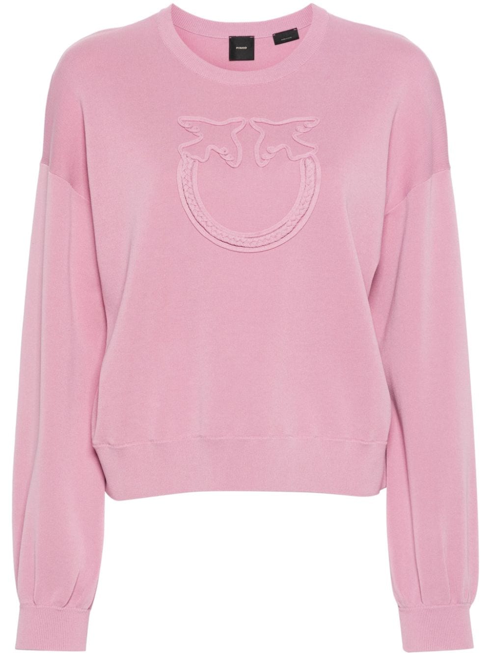 PINKO Strickpullover mit Love Birds-Applikation - Rosa von PINKO