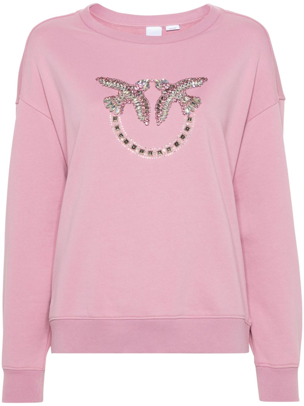 PINKO Sweatshirt mit Strass - Rosa von PINKO