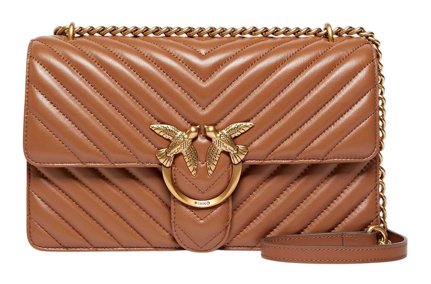 PINKO Umhängetasche Classic DC Sheep Nappa Chevron, aus echtem Schafsleder von PINKO