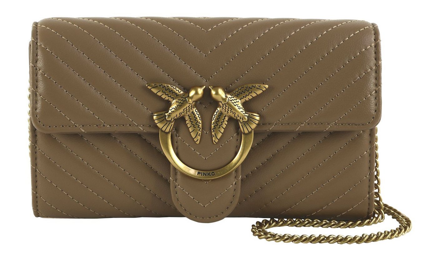 PINKO Umhängetasche Mini Icon Wallet C Nappa Chevron, aus echtem Schafsleder von PINKO
