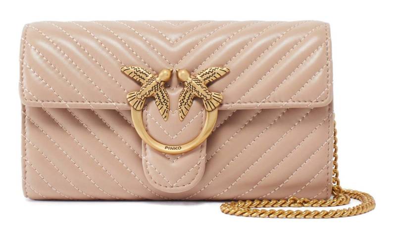 PINKO Umhängetasche Mini Icon Wallet C Nappa Chevron, aus echtem Schafsleder von PINKO