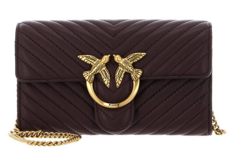 PINKO Umhängetasche Mini Icon Wallet C Nappa Chevron, aus echtem Schafsleder von PINKO