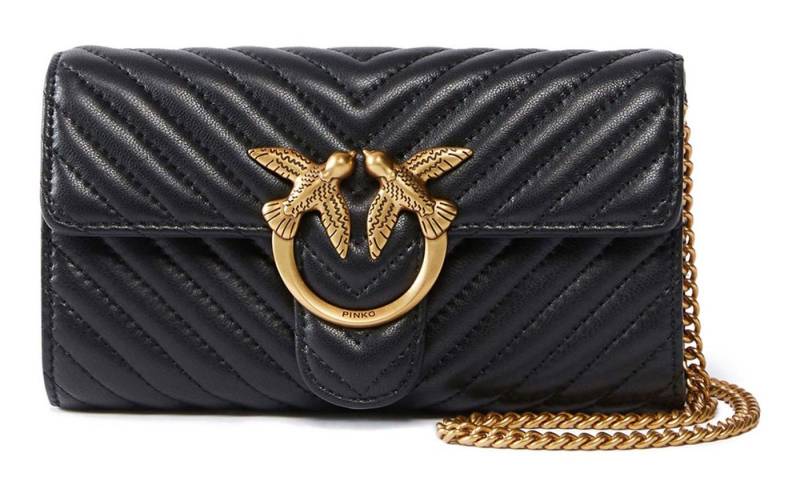 PINKO Umhängetasche Mini Icon Wallet C Nappa Chevron, aus echtem Schafsleder von PINKO