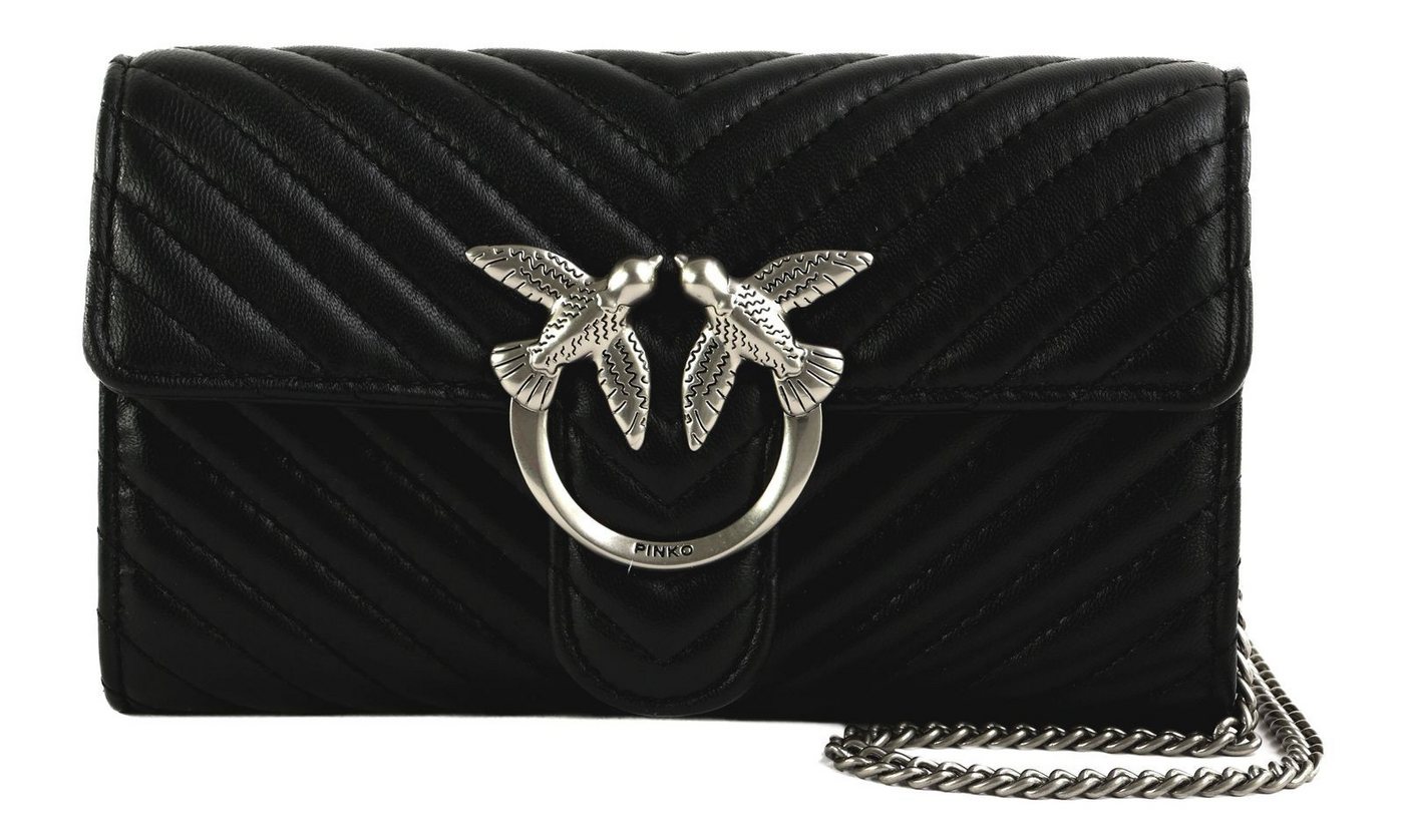 PINKO Umhängetasche Mini Icon Wallet C Nappa Chevron, aus echtem Schafsleder von PINKO