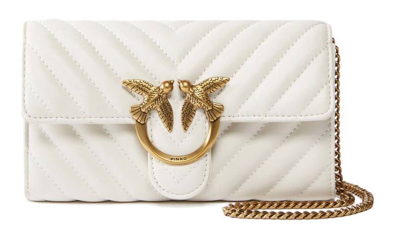 PINKO Umhängetasche Mini Icon Wallet C Nappa Chevron, aus echtem Schafsleder von PINKO