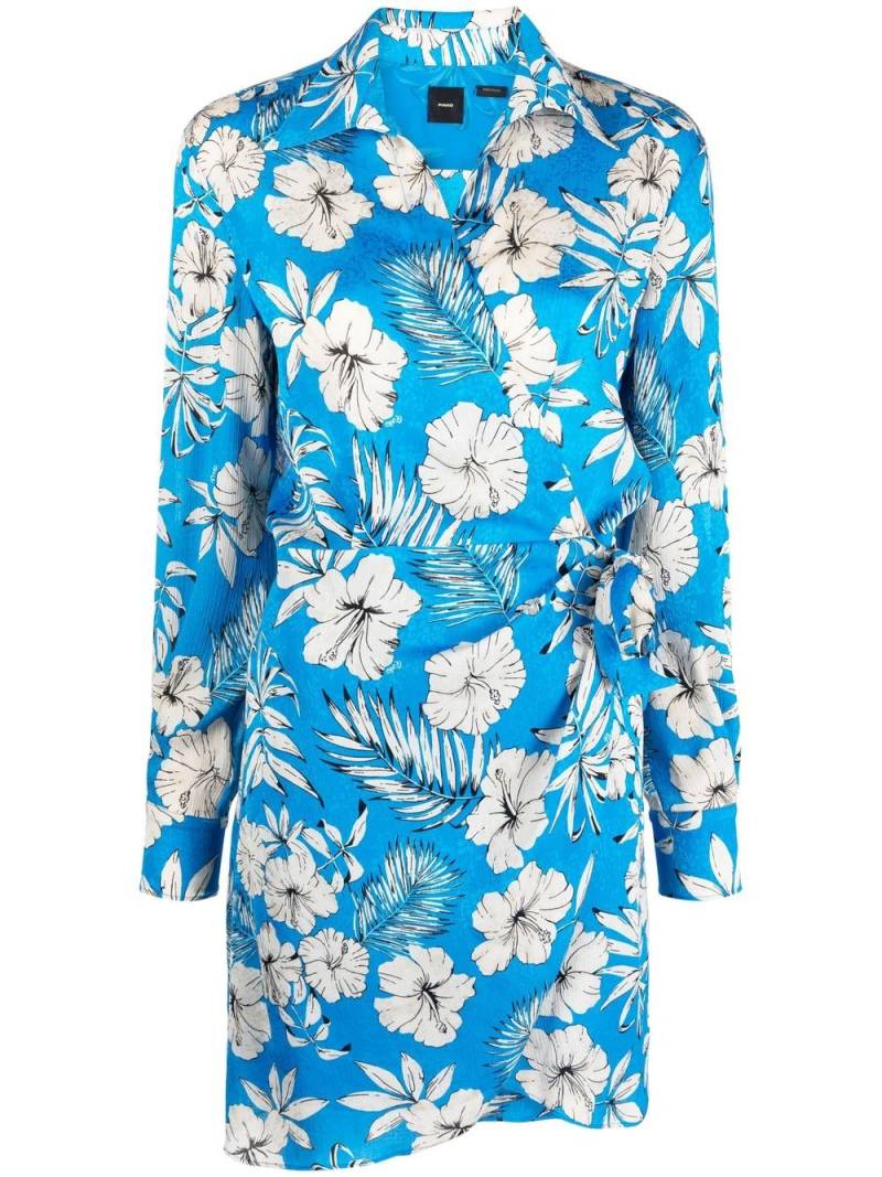 PINKO Wickelkleid mit Blumen-Print - Blau von PINKO