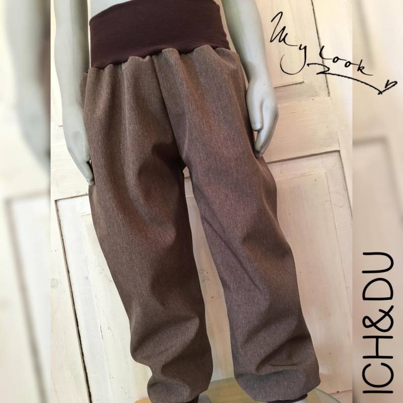 Softshellhose Outdoorhose Thermohose Regenhose Schneehose Hose Pumphose Braunmeliert von PINKundFLAUSCHIG