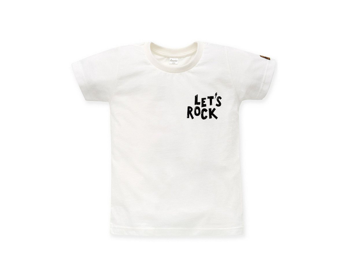 PINOKIO T-Shirt Let's rock Unisex Kinder (1-tlg) Shirt, Oberteil, Leibchen, Funktionsshirt, Shortsleeve Shirt von PINOKIO