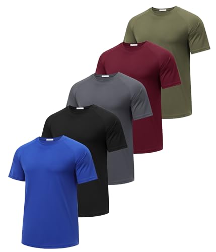 PINSPARK 5er Pack Sport Tshirts Herren Funktionsshirt Kurzarm Laufshirt Schnelltrocknend Atmungsaktive Trainingsshirt Fitness Blau S PINSPARK 5er Pack Sport Tshirts Herren Funktionsshirt Kurzarm Laufshirt Schnelltrocknend Atmungsaktive Trainingsshirt Fitness Blau S von PINSPARK