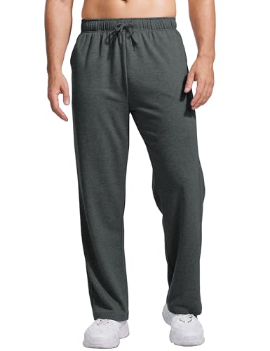 PINSPARK Herren Jogginghose Baumwolle Sporthose Leichte Sweatpants Elastische Taille mit Kordelzug Trainingshose mit Taschen Yogahose Haushose Freizeithose Dunkelgrau XXL PINSPARK Herren Jogginghose Baumwolle Sporthose Leichte Sweatpants Elastische Taille mit Kordelzug Trainingshose mit Taschen Yogahose Haushose Freizeithose Dunkelgrau XXL von PINSPARK