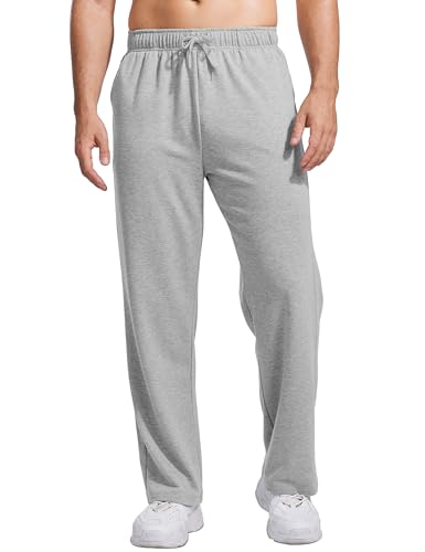 PINSPARK Herren Jogginghose Baumwolle Sporthose Leichte Sweatpants Elastische Taille mit Kordelzug Trainingshose mit Taschen Yogahose Haushose Freizeithose Hellgrau XL PINSPARK Herren Jogginghose Baumwolle Sporthose Leichte Sweatpants Elastische Taille mit Kordelzug Trainingshose mit Taschen Yogahose Haushose Freizeithose Hellgrau XL von PINSPARK
