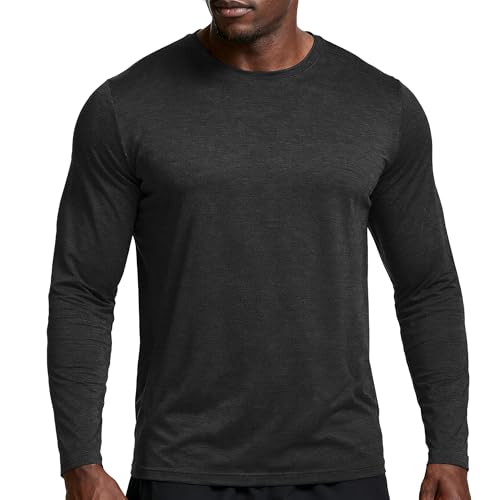PINSPARK Herren Langarmshirt UPF 50+ UV Schutz Schnelltrocknend Funktionsshirt Laufshirts Langarm Sportshirt Gym Running Tops Outdoor Workout Oberteil für Männer Schwarz L von PINSPARK