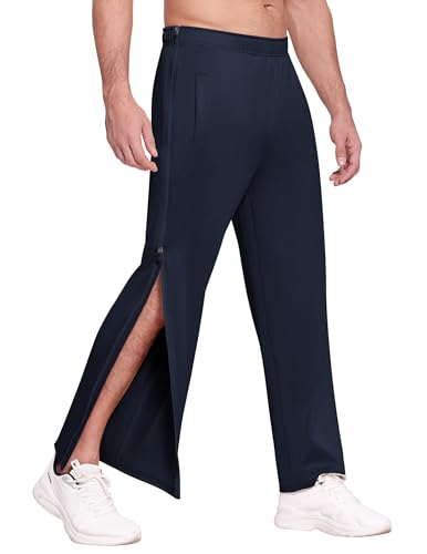 PINSPARK Herren Sporthose Fitness Freizeithose Klassische Trainingshose mit Taschen Freizeithose öffnen Jogger Abreißhose Trekkinghose Blau S von PINSPARK