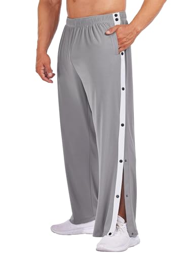 PINSPARK Herren Sporthose Jogger Sweathose Casual Hose mit Taschen und Tasten Relaxing Hose Lastischer Bund Grau S von PINSPARK